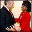 Ehud Olmert and Condoleezza Rice